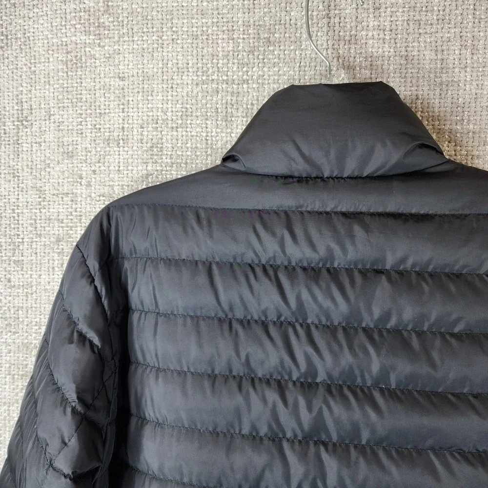 Eddie Bauer Goose Down Puffer Jacket Mens M Black EB650 Chest Pocket Nice!